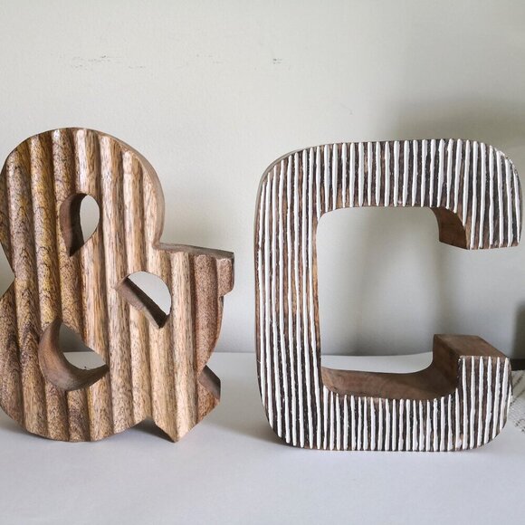 Artsy Solid Wood C & C Alphabet Letter Studded/Textured - Picture 3 of 4